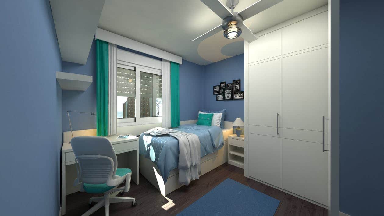 Student bedroom with modern decor