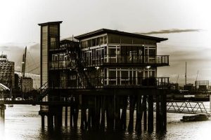 pier and building on the river